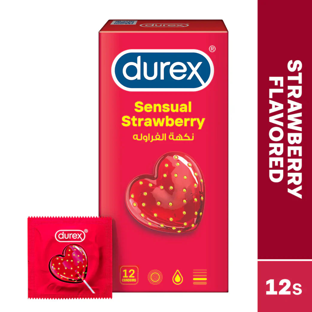 Durex Sensual Strawberry Condoms - 12's (Imported)