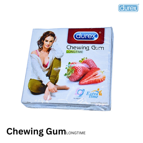 Durex Chewing Gum & Bubblegum longtime Mint & Strawberry Flavoured for male & female 12 GUM'S