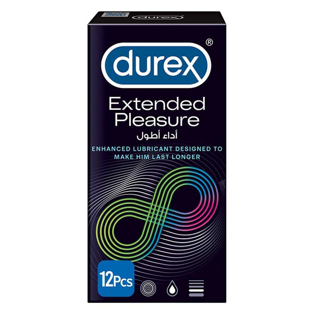 Durex Condoms Extended Pleasure Longer Lasting Timing Extra Time Condoms 12s