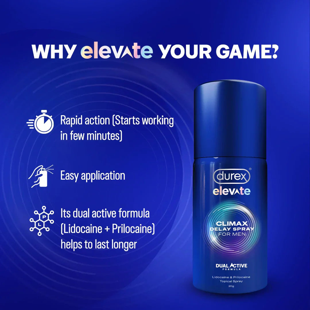 Durex Elevate Climax Delay Spray for Men - 20g