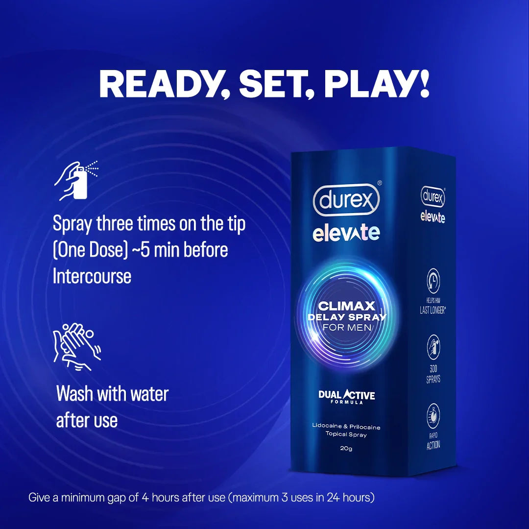 Durex Elevate Climax Delay Spray for Men - 20g