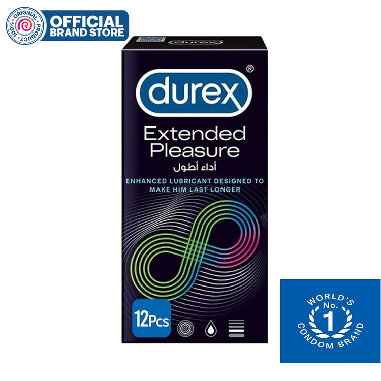 Durex Condoms Extended Pleasure Longer Lasting Timing Extra Time Condoms 12s