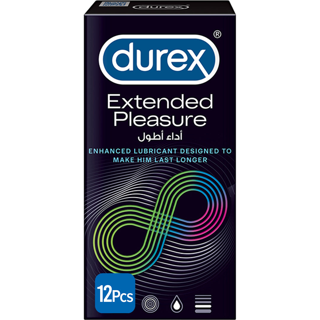 Durex Condoms Extended Pleasure Longer Lasting Timing Extra Time Condoms 12s