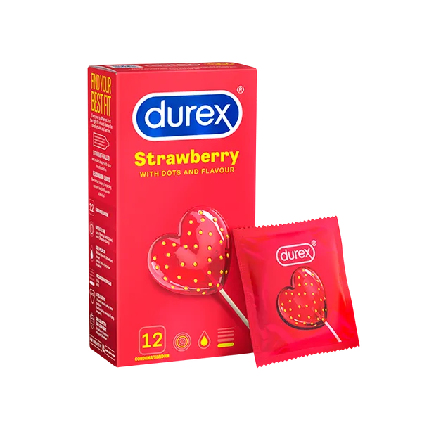 Durex Sensual Strawberry Condoms - 12's (Imported)